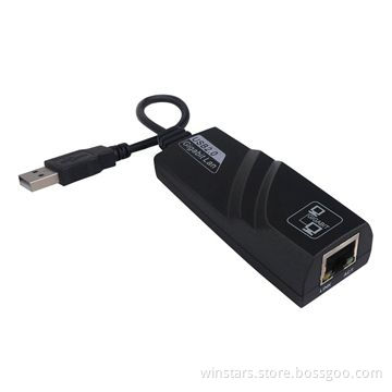 USB3.0 Gigabit Ethernet Adapter, Supports USB Full and High Speed Modes with Bus Power Capability